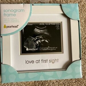 Pearhead White and Light Blue Sonogram Frame